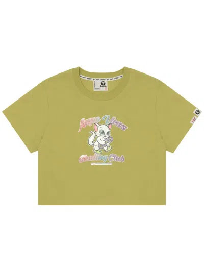Aape By A Bathing Ape Graphic-print Cotton T-shirt In Green