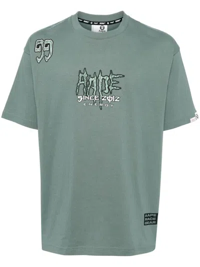 Aape By A Bathing Ape Graphic-print Cotton T-shirt In Green