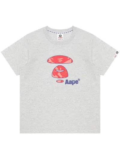 Aape By A Bathing Ape Graphic-print Cotton T-shirt In Grey