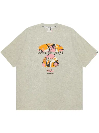 Aape By A Bathing Ape Graphic-print Cotton T-shirt In Neutrals