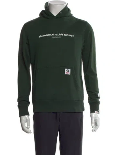 Pre-owned Aape By A Bathing Ape Graphic Print Crew Neck Hoodie In Green