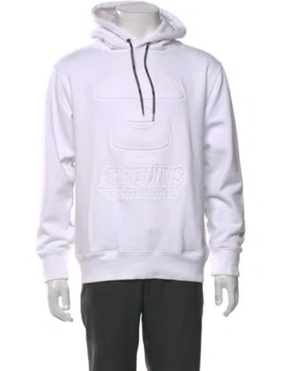 Pre-owned Aape By A Bathing Ape Graphic Print Crew Neck Hoodie In White