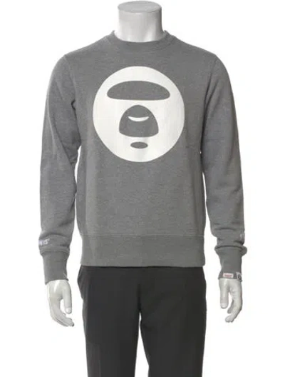 Pre-owned Aape By A Bathing Ape Graphic Print Crew Neck Pullover In Gray