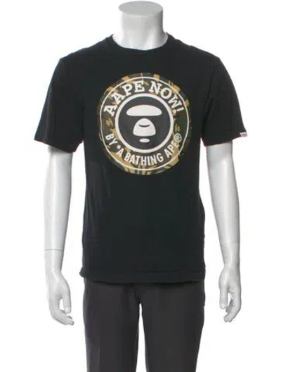 Pre-owned Aape By A Bathing Ape Graphic Print Crew Neck T-shirt In Black