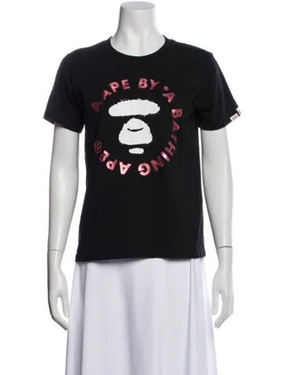 Pre-owned Aape By A Bathing Ape Graphic Print Crew Neck T-shirt In Black
