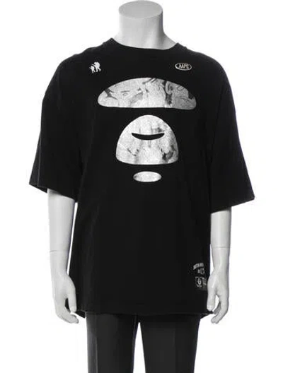 Pre-owned Aape By A Bathing Ape Graphic Print Crew Neck T-shirt In Black