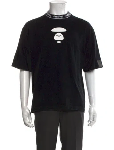 Pre-owned Aape By A Bathing Ape Graphic Print Crew Neck T-shirt In Black