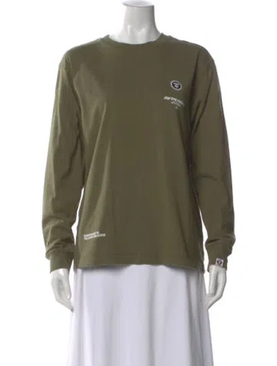Pre-owned Aape By A Bathing Ape Graphic Print Crew Neck T-shirt In Green