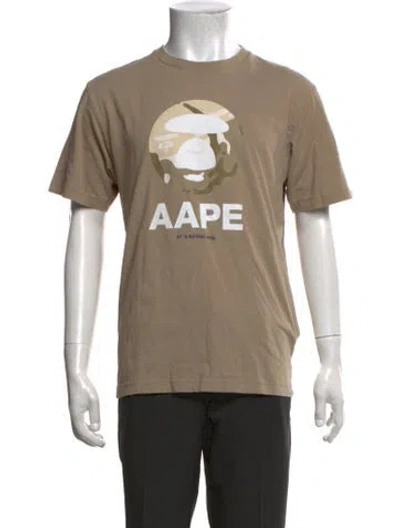 Pre-owned Aape By A Bathing Ape Graphic Print Crew Neck T-shirt In Neutrals