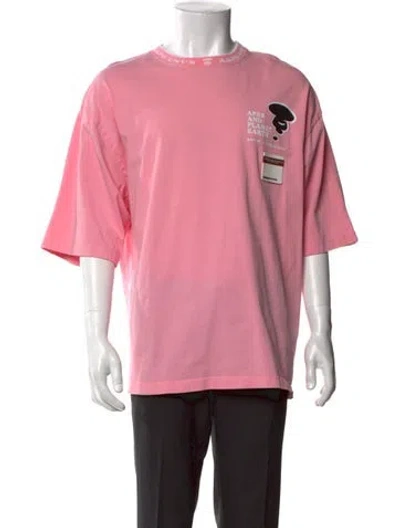 Pre-owned Aape By A Bathing Ape Graphic Print Crew Neck T-shirt In Pink