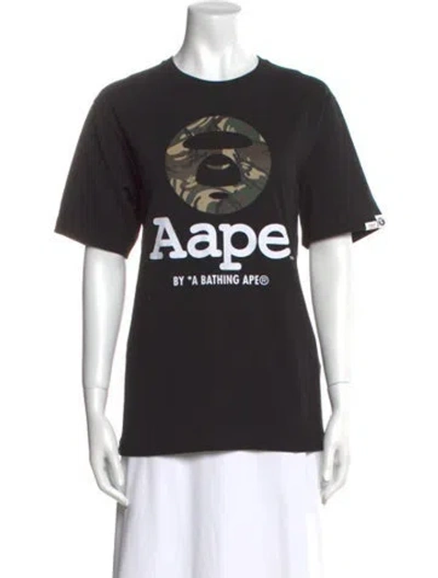 Pre-owned Aape By A Bathing Ape Graphic Print Crew Neck T-shirt W/ Tags In Black