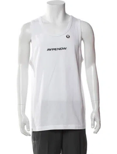 Pre-owned Aape By A Bathing Ape Graphic Print Crew Neck T-shirt W/ Tags In White