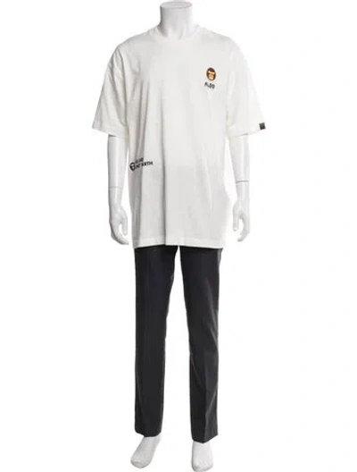 Pre-owned Aape By A Bathing Ape Graphic Print Crew Neck T-shirt In White