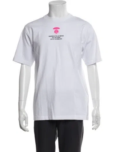 Pre-owned Aape By A Bathing Ape Graphic Print Crew Neck T-shirt In White
