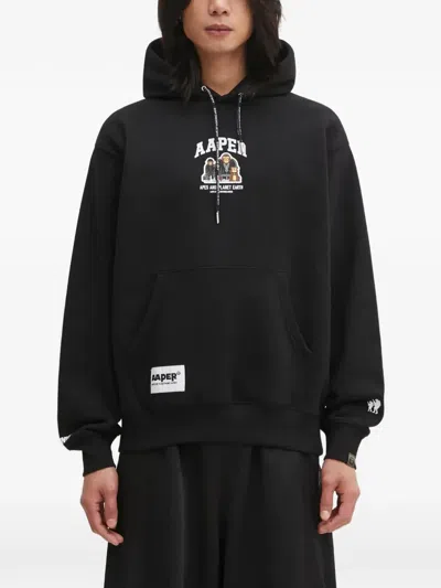 Aape By A Bathing Ape Graphic-print Hoodie In Black