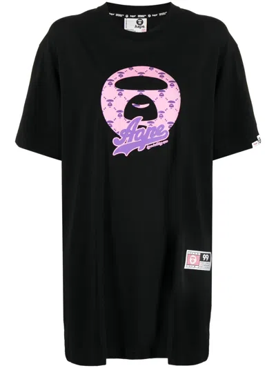 Aape By A Bathing Ape Graphic-print Jersey T-shirt In 黑色