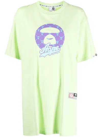 Aape By A Bathing Ape Graphic-print Jersey T-shirt In Green