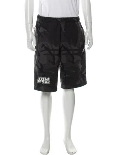 Pre-owned Aape By A Bathing Ape Graphic Print Jogger Shorts In Gray