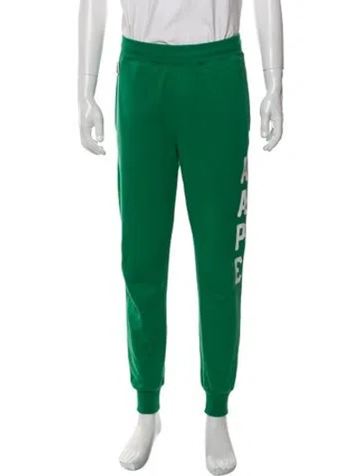 Pre-owned Aape By A Bathing Ape Graphic Print Joggers In Green