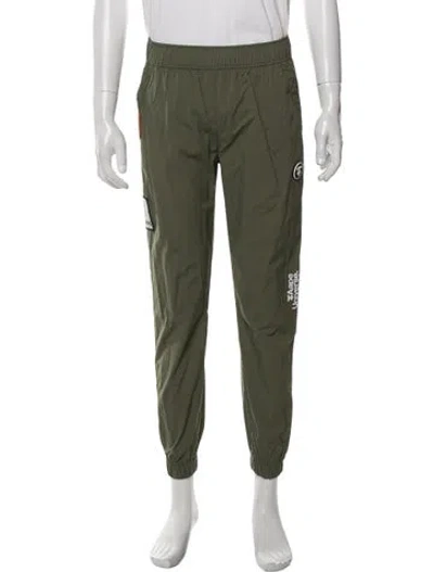 Pre-owned Aape By A Bathing Ape Graphic Print Joggers In Green