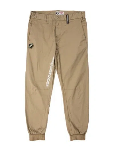 Pre-owned Aape By A Bathing Ape Graphic Print Joggers In Neutral