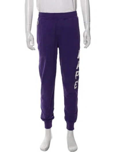 Pre-owned Aape By A Bathing Ape Graphic Print Joggers In Purple
