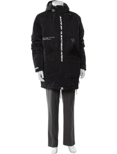 Pre-owned Aape By A Bathing Ape Graphic Print Parka In Gray