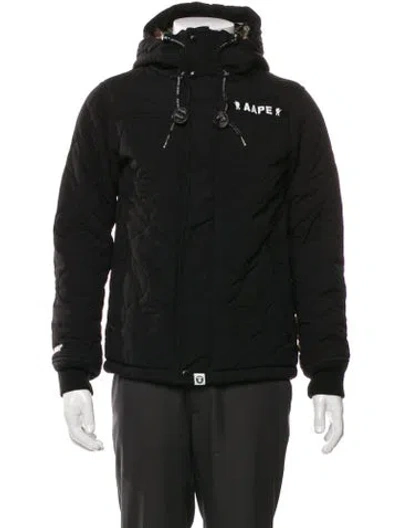 Pre-owned Aape By A Bathing Ape Graphic Print Puffer Coat In Black
