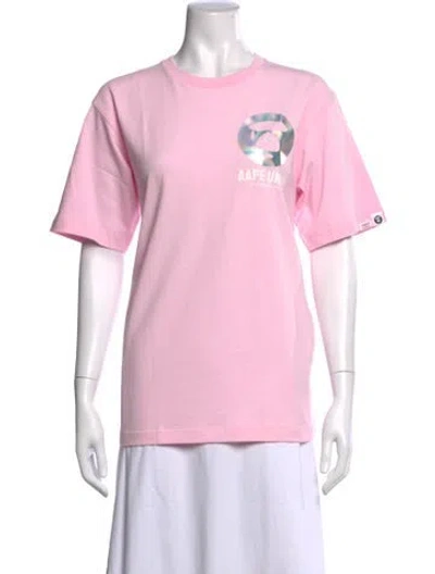 Pre-owned Aape By A Bathing Ape Graphic Print Short Sleeve W/ Tags In Pink