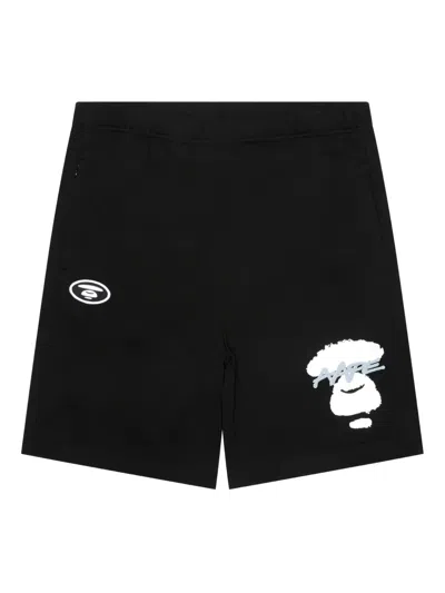 Aape By A Bathing Ape Graphic-print Shorts In Black