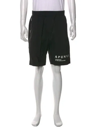 Pre-owned Aape By A Bathing Ape Graphic Print Shorts In Black