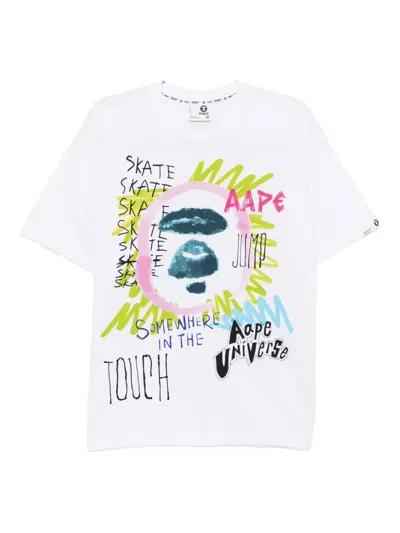 Aape By A Bathing Ape Graphic-print T-shirt In White