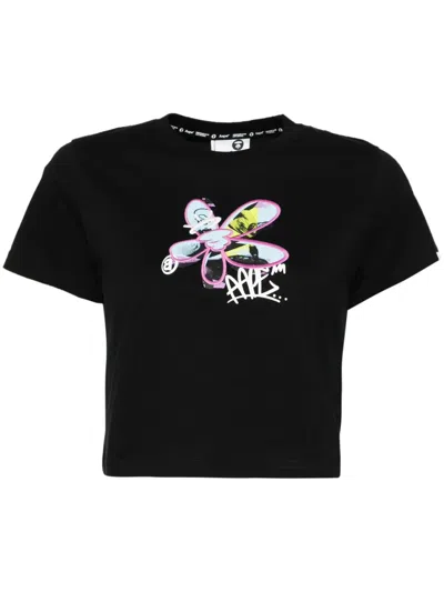 Aape By A Bathing Ape Graphic Print T-shirt In Black