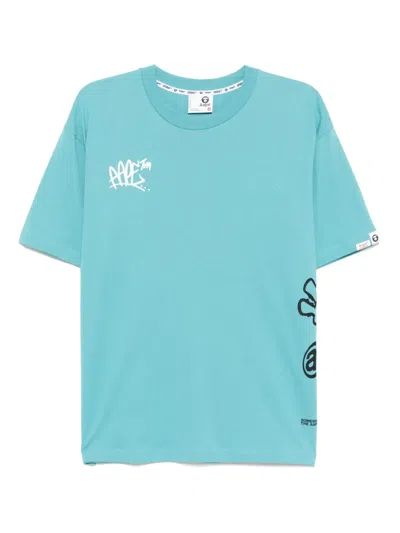 Aape By A Bathing Ape T-shirt Mit Grafischem Print In Blau