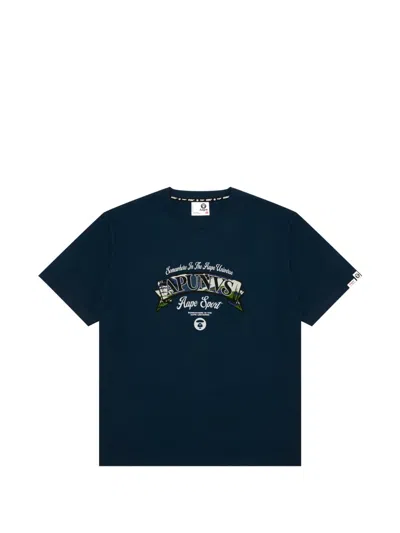 Aape By A Bathing Ape Graphic-print T-shirt In Blue