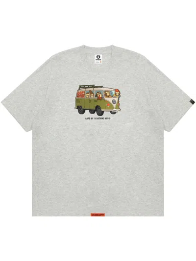 Aape By A Bathing Ape Graphic-print T-shirt In Grey