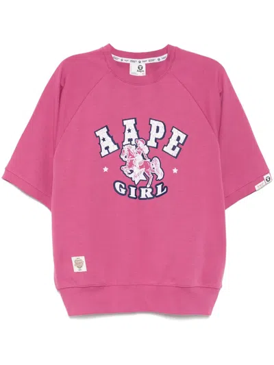 Aape By A Bathing Ape Graphic-print T-shirt In Pink
