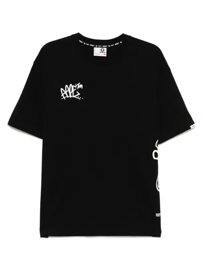 Aape By A Bathing Ape T-shirt Mit Grafischem Print In Schwarz