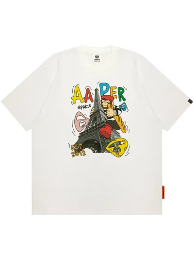Aape By A Bathing Ape Graphic-print T-shirt In White