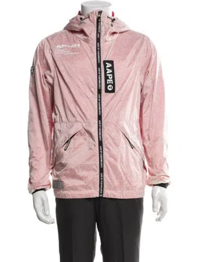 Pre-owned Aape By A Bathing Ape Graphic Print Windbreaker In Pink
