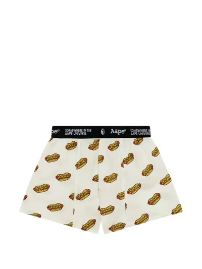 Aape By A Bathing Ape Graphic-print Boxer Shorts In White