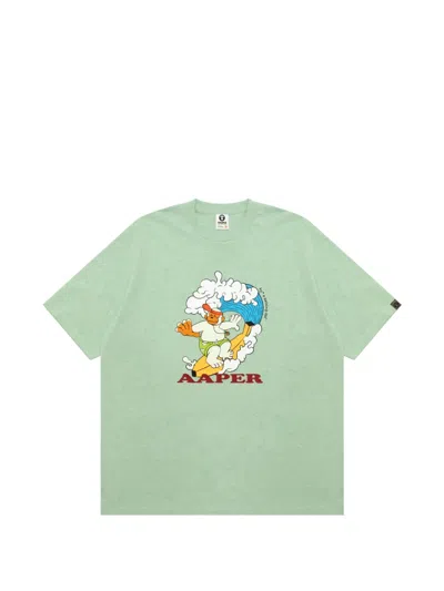 Aape By A Bathing Ape Graphic-print T-shirt In Green