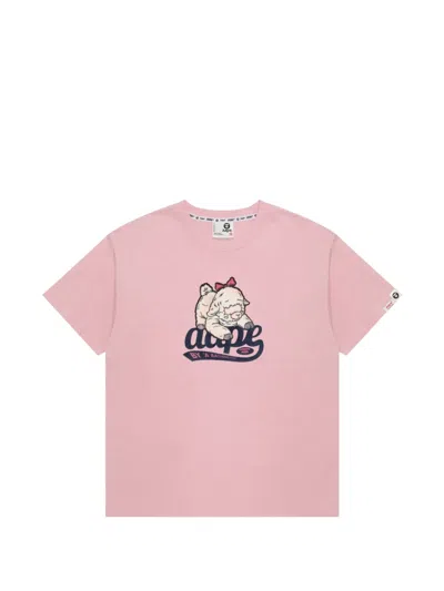 Aape By A Bathing Ape Graphic-print T-shirt In Pink