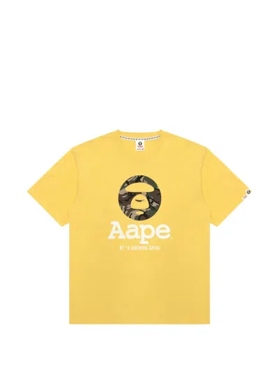 Aape By A Bathing Ape Graphic-print T-shirt In Yellow