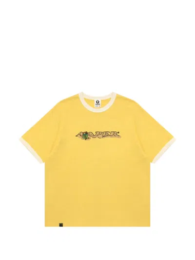 Aape By A Bathing Ape Graphic-print T-shirt In Yellow