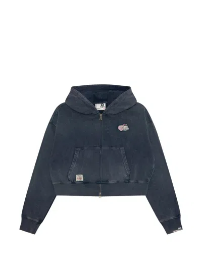 Aape By A Bathing Ape Graphic-print Zip-up Hoodie In Blue