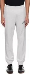 Aape By A Bathing Ape Gray 'aape' Basic Sweatpants In Wh2 Heather White