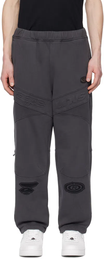 Aape By A Bathing Ape Gray Aape Main Sweatpants In Bkl Light Black