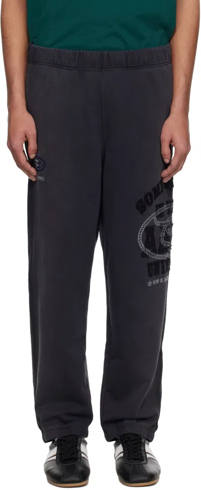 Aape By A Bathing Ape Gray 'aape' Main Sweatpants In Bkl Light Black