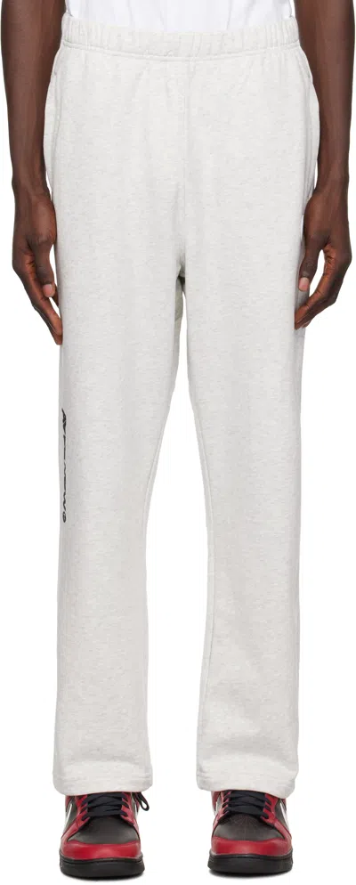 Aape By A Bathing Ape Gray 'aape Now' Lounge Pants In Wh2 Heather White